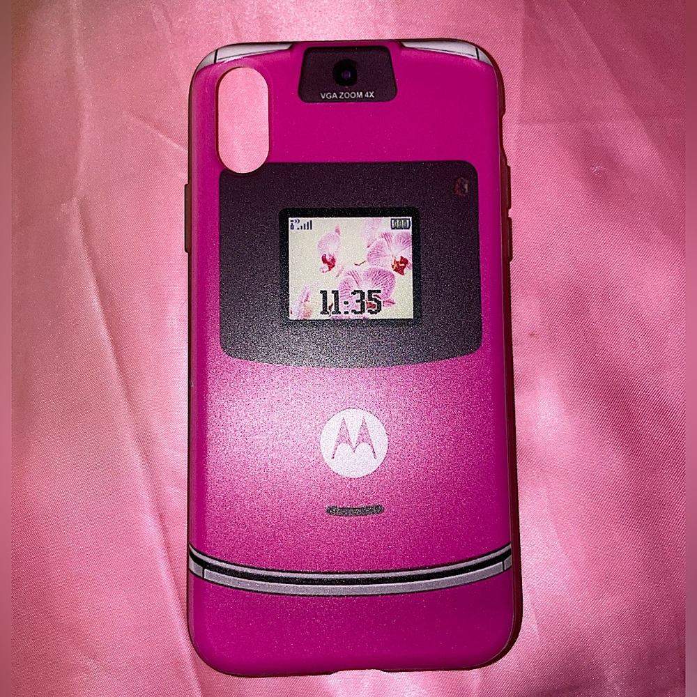 Y2k Pink Motorola RAZR iPhone XR Phone Case (SOLD)